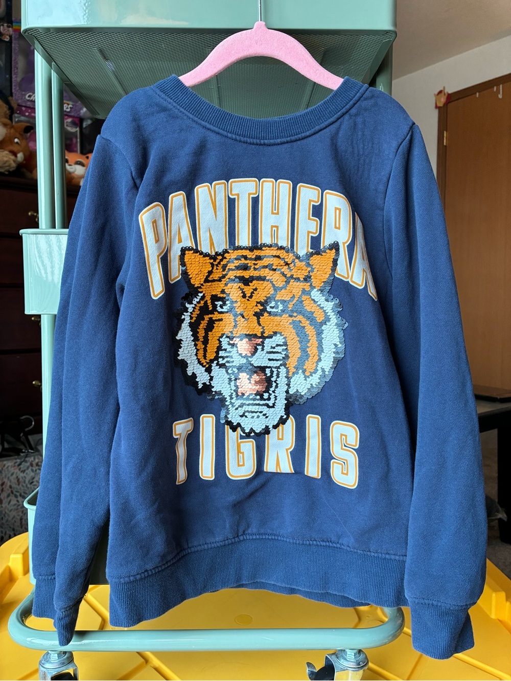 H&M Navy Blue Kids Tiger Graphic Sweatshirt with Orange Accent